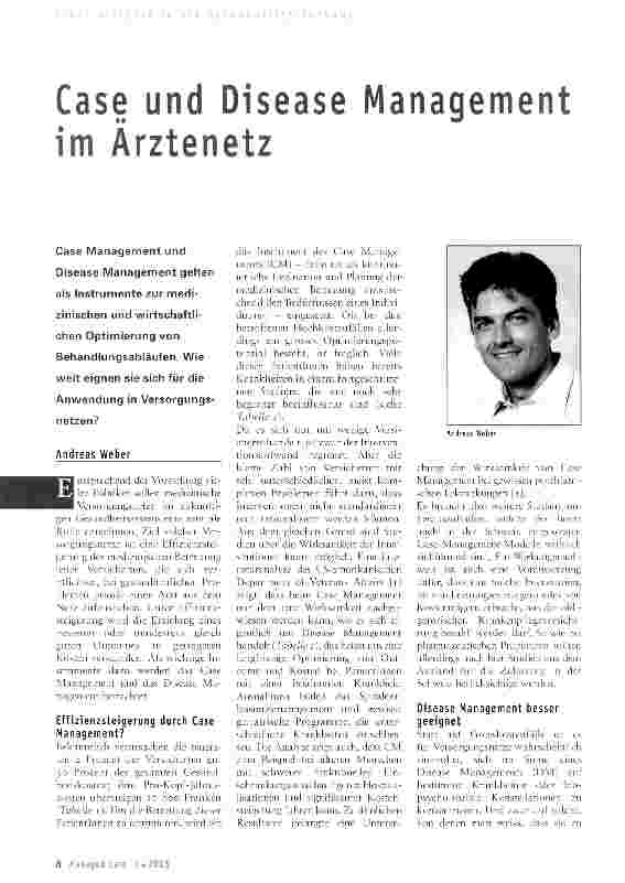 Vorschauseite 1: Case und Disease Management im Arztenetz