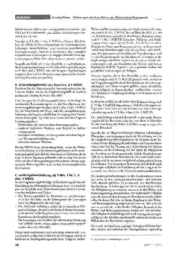 Vorschauseite 2: Erfahrungen mit dem Wohnund Betreuungsvertragsgesetz in der Eingliederungshilfe