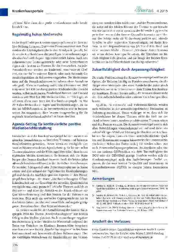 Vorschauseite 5: Das Konzept Krankenhausspiegel