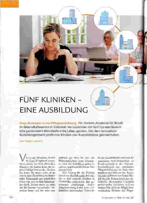 Vorschauseite 1: FÜNF KLINIKEN -EINE AUSBILDUNG