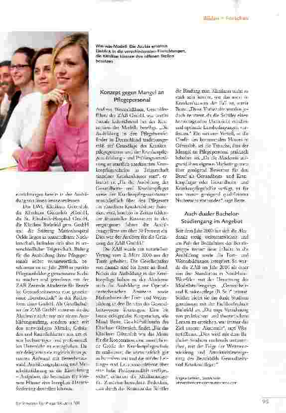 Vorschauseite 2: FÜNF KLINIKEN -EINE AUSBILDUNG