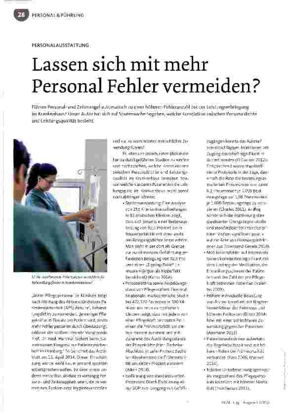 Vorschauseite 1: Lassen sich mit mehr Personal Fehler vermeiden?