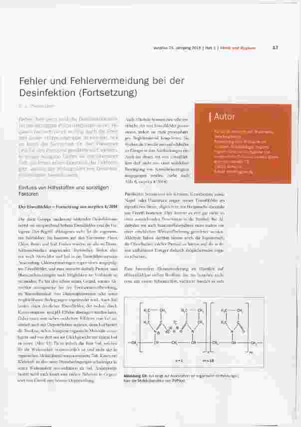 Vorschauseite 1: Fehler und Fehlervermeidung bei der Desinfektion (Fortsetzung)