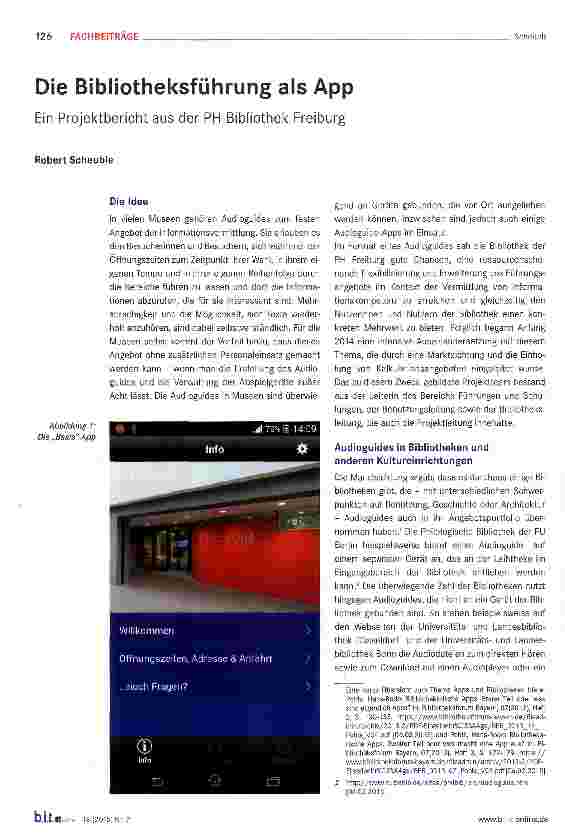 Vorschauseite 1: Die Bibliotheksführung als App