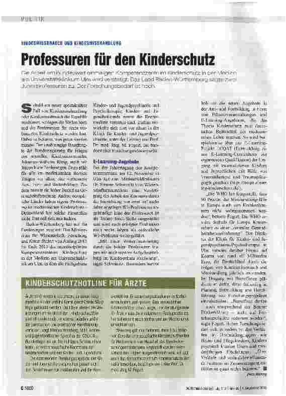 Vorschauseite 1: Professuren für den Kinderschutz
