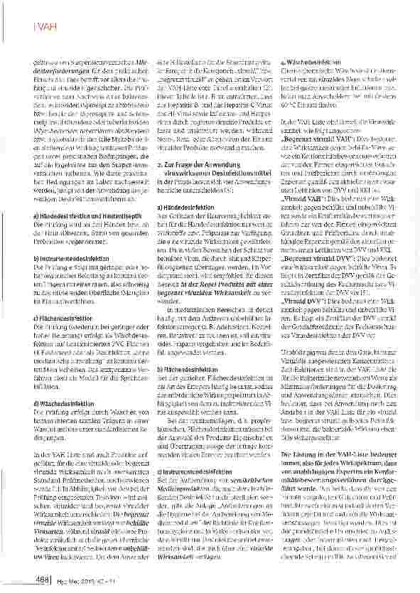 Vorschauseite 2: Zur Prüfmethodik und Anwendung viruzider Desinfektionsmittel
