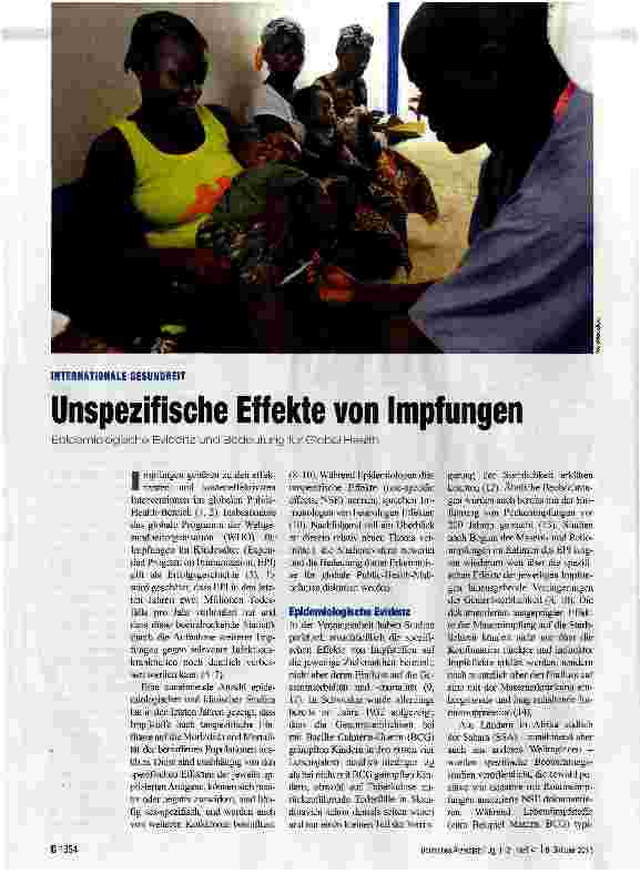 Vorschauseite 1: Unspezifische Effekte von Impfungen