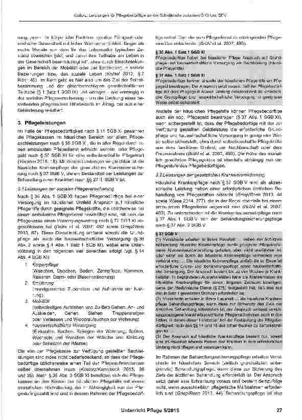 Vorschauseite 2: Leistungen für Pflegebedürftige an der Schnittstelle zwischen GKV und SPV - wer zahlt was im Falle häuslicher Pflege?