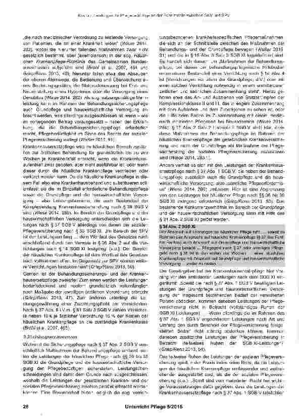 Vorschauseite 3: Leistungen für Pflegebedürftige an der Schnittstelle zwischen GKV und SPV - wer zahlt was im Falle häuslicher Pflege?