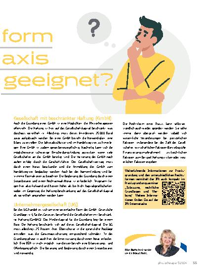 Vorschauseite 2: Welche Rechtsform ist für meine Praxis geeignet?