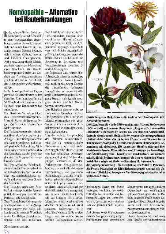Vorschauseite 1: Homöopathie- Alternative bei Hauterkrankungen