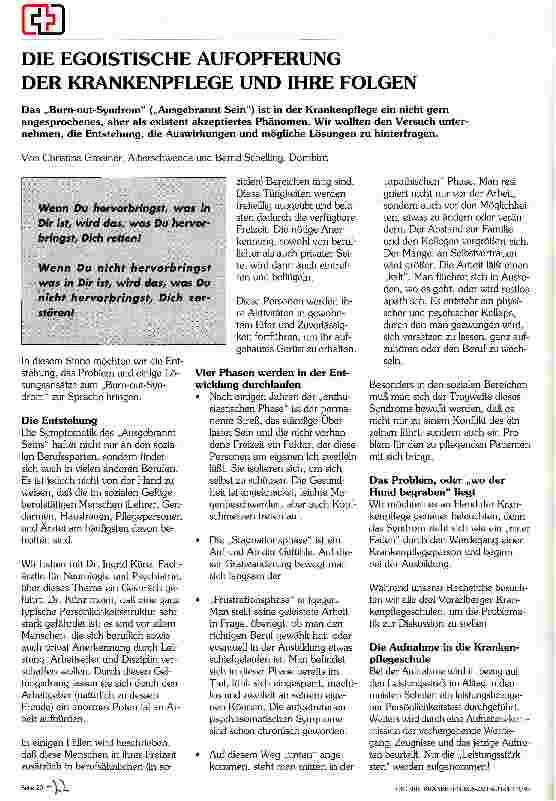 Vorschauseite 1: Die egoistische Aufopferung der Krankenpflege und ihre Folgen