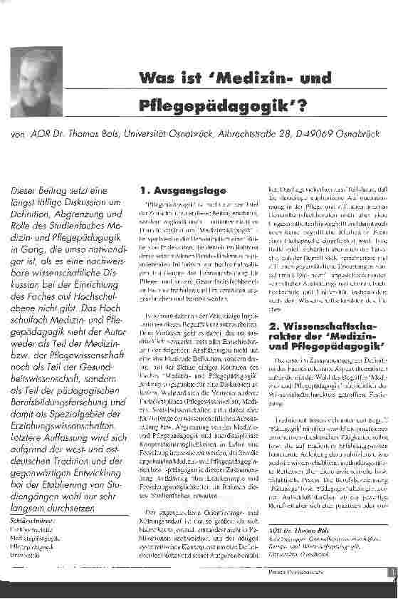 Vorschauseite 1: Was ist Medizinund Pflegepädagogik?
