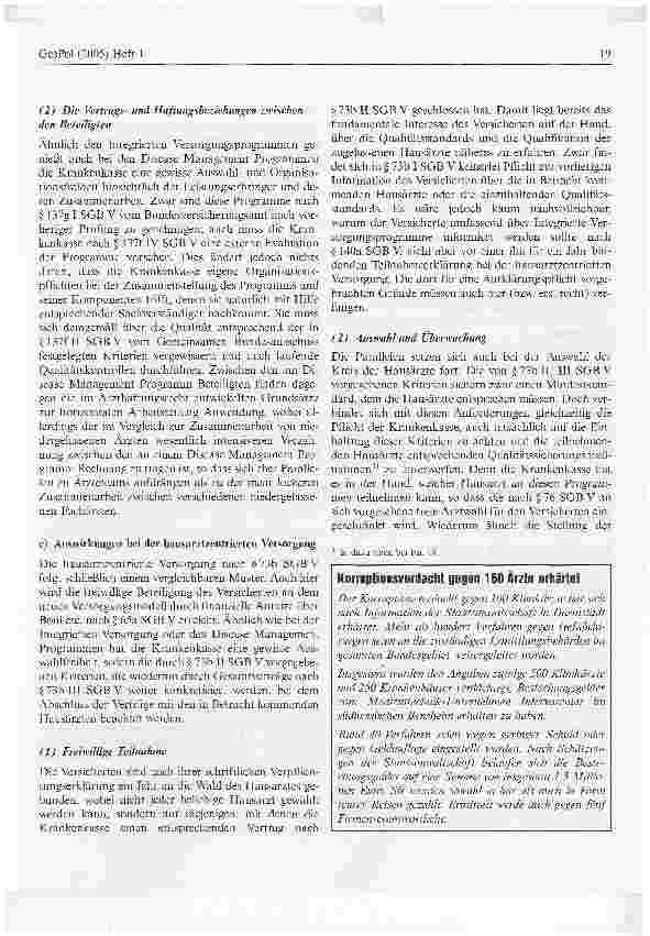 Vorschauseite 6: Neue Versorgungsformen in der Krankenversicherung und zivilrechtliche Folgen im Haftungsrecht