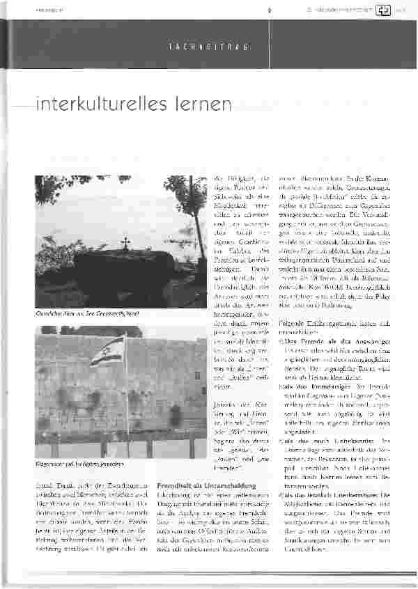 Vorschauseite 2: interkulturelles lernen -erfahrungsmöglichkeiten zwischen faszination und bedrohung