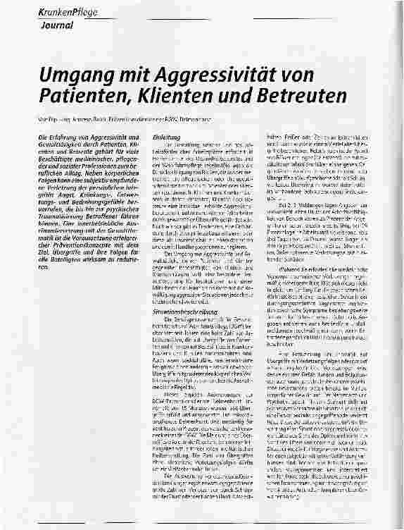Vorschauseite 1: Umgang mit Aggressivität von Patienten, Klienten und Betreuten
