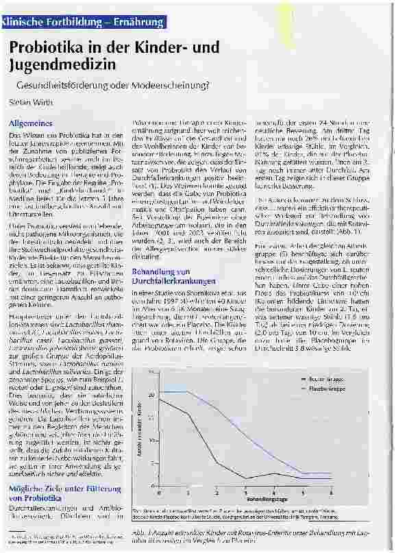Vorschauseite 1: Probiotika in der Kinderund Jugendmedizin