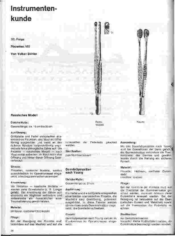 Vorschauseite 1: Instrumentenkunde 32. Folge: Pinzetten VIII