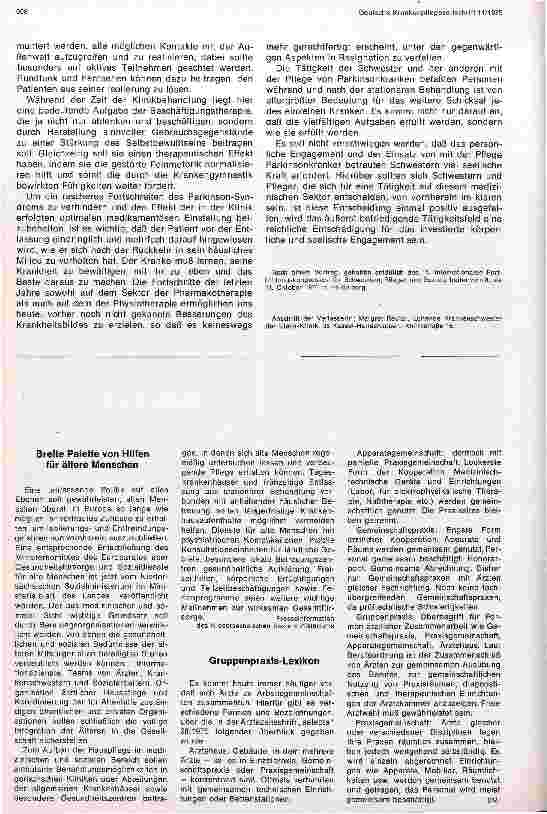 Vorschauseite 3: Grundgedanken zur pflegerischen Betreuung Parkinsonkranker