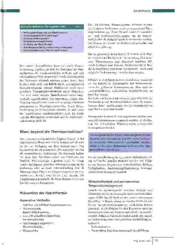Vorschauseite 4: Perioperative HypothermieFrühzeitige Thermoprotektion