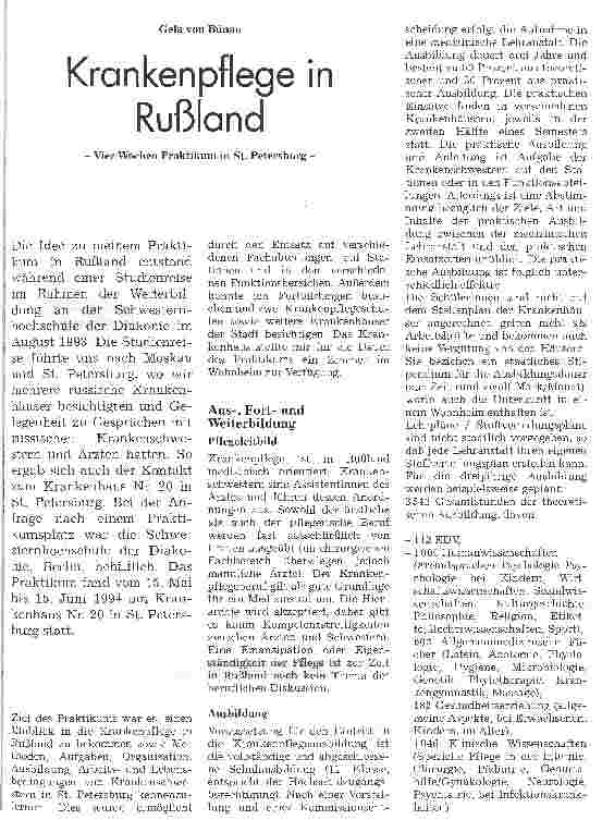 Vorschauseite 1: Krankenpflege in Rußland Vier Wochen Praktikum in St. Petersburg