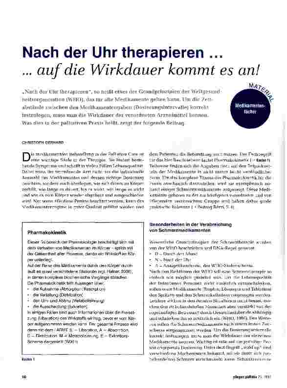 Vorschauseite 1: Nach der Uhr therapieren ... ... auf die Wirkdauer kommt es an!