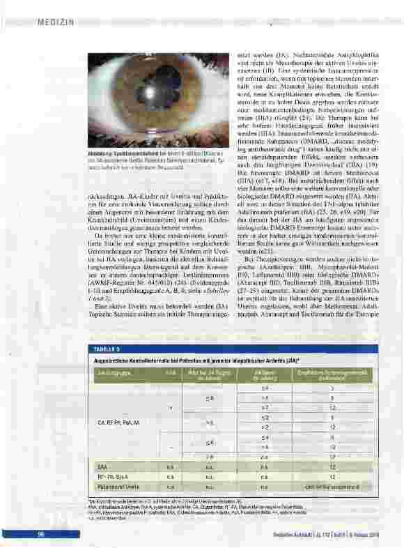 Vorschauseite 5: Uveitis bei juveniler idiopathischer Arthritis