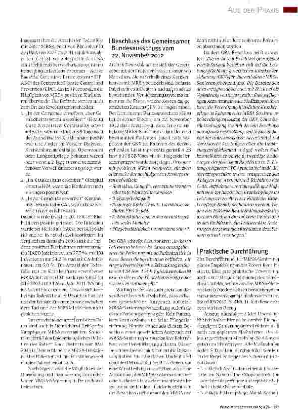 Vorschauseite 2: Sanierung von Patienten mit MRSA-Nachweis im häuslichen Umfeld