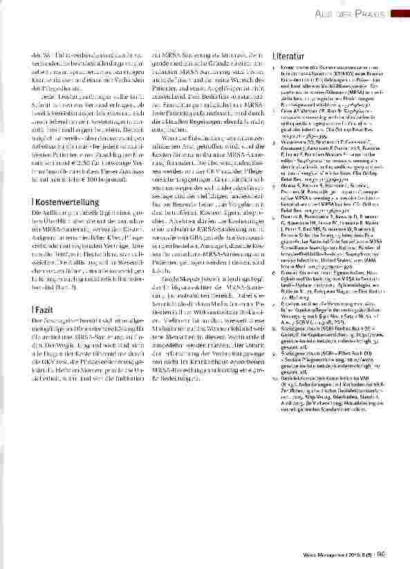 Vorschauseite 6: Sanierung von Patienten mit MRSA-Nachweis im häuslichen Umfeld
