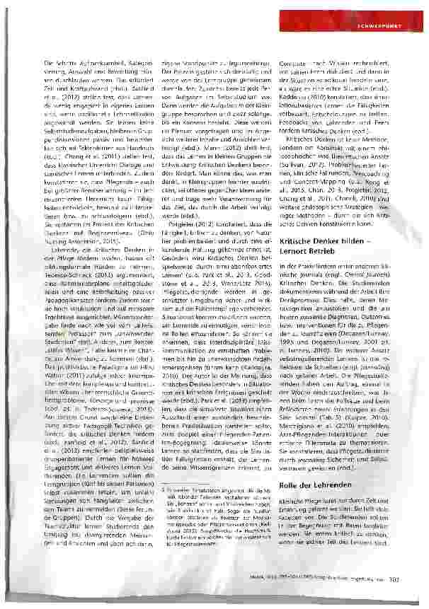 Vorschauseite 5: Ist Pflege bereit für kritische Denker?