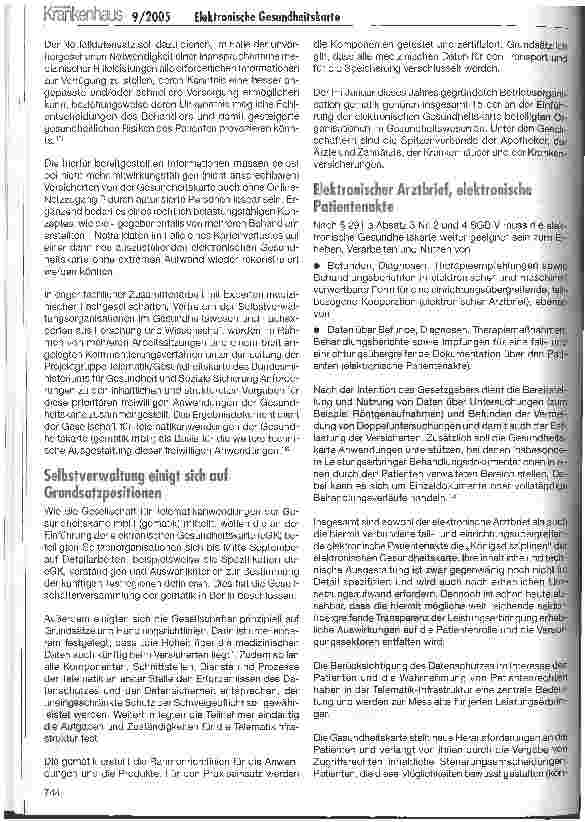 Vorschauseite 4: Elektronische Gesundheitskarte: Basis einer neuen Kommunikationsinfrastruktur im Gesundheitswesen