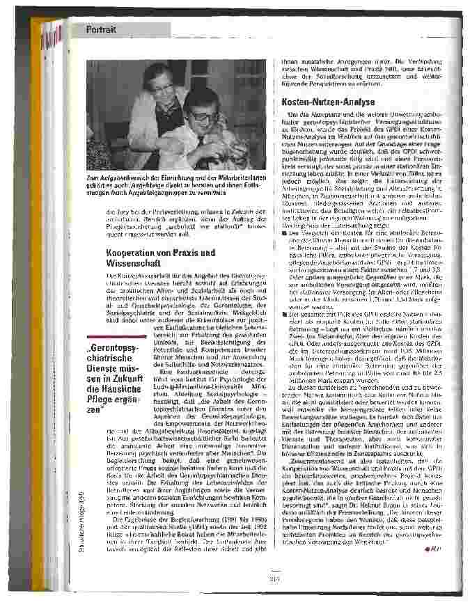Vorschauseite 4: Gegen die soziale Isolation Der Gerontopsychiatrische Dienst (GPDi) in München