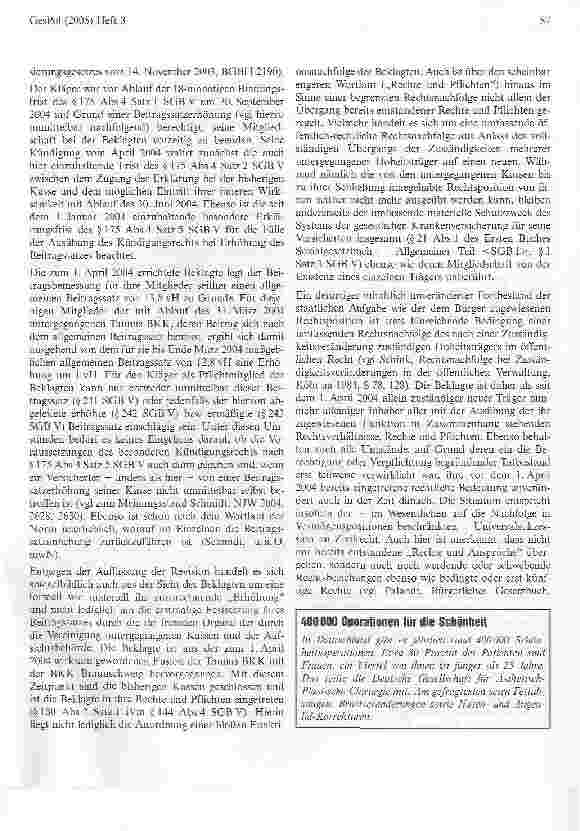 Vorschauseite 4: Das Sonderkündigungssrecht wegen Beitragssatzerhöhung besteht auch dann, wenn die Beitragssatzerhöhung mit einer Kassenfusion zusammentrifftBundessozialgericht, Urteil vom 2. Deze…