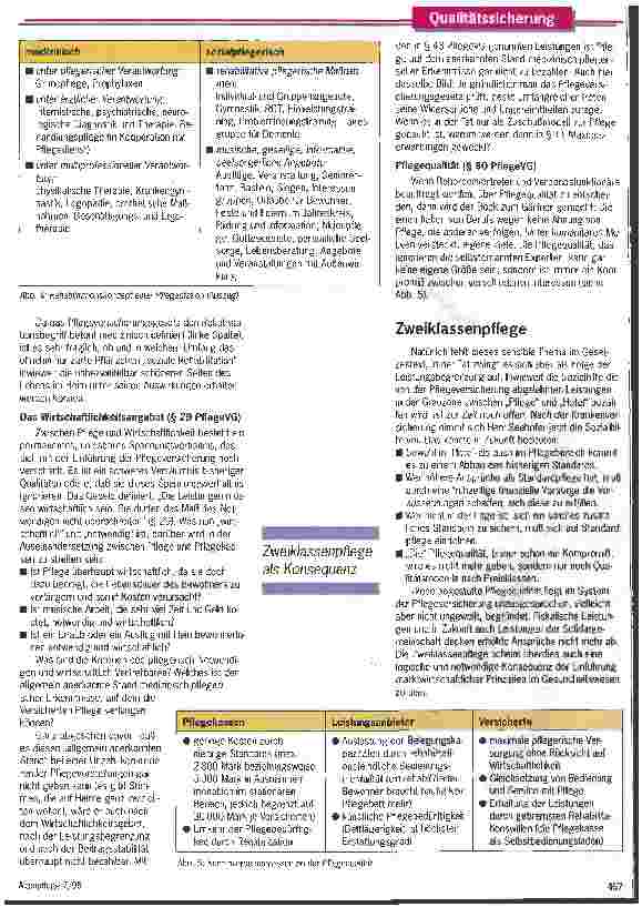 Vorschauseite 3: Pflegequalität heute und morgen Teil 2: Ungereimtheiten und Widersprüche im Pflegeversicherungsgesetzt