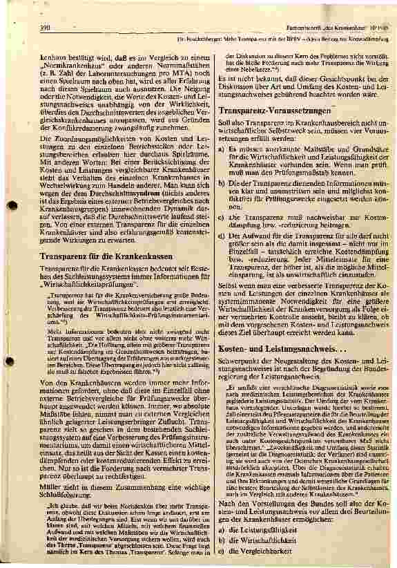 Vorschauseite 3: Mehr Transparenz mit der BPFLV -- (k)ein Beitrag zur Kostendämpfung