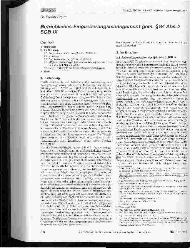 Vorschauseite 1: Betriebliches Eingliederungsmanagement gem. § 84 Abs. 2 SGBIX