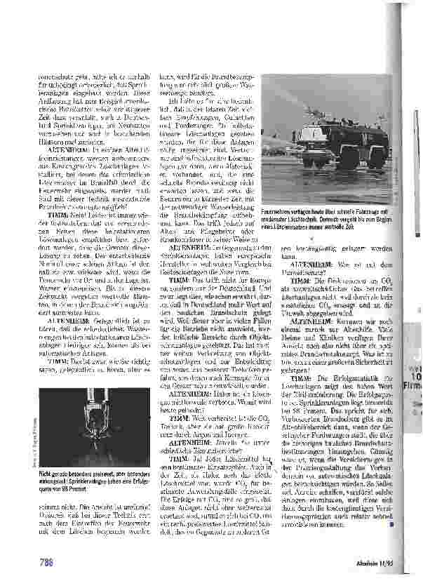 Vorschauseite 2: Brandschutz in Heimen muß verbessert werden Interview mit Dipl. -Ing. Helmut Timm vom Bundesverband Feuerlöschgeräte und -anlagen e. V.