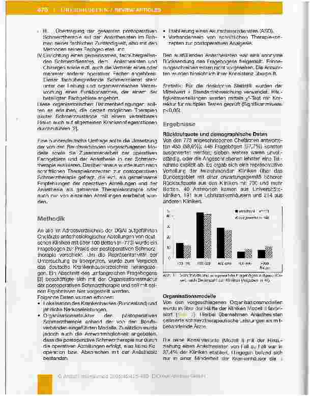 Vorschauseite 2: Organisationsmodelle der postoperativen Schmerztherapie