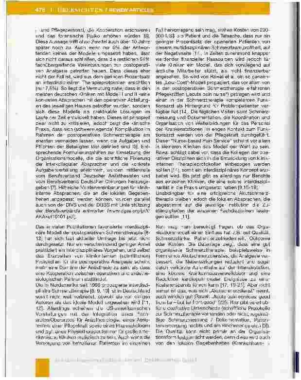 Vorschauseite 4: Organisationsmodelle der postoperativen Schmerztherapie