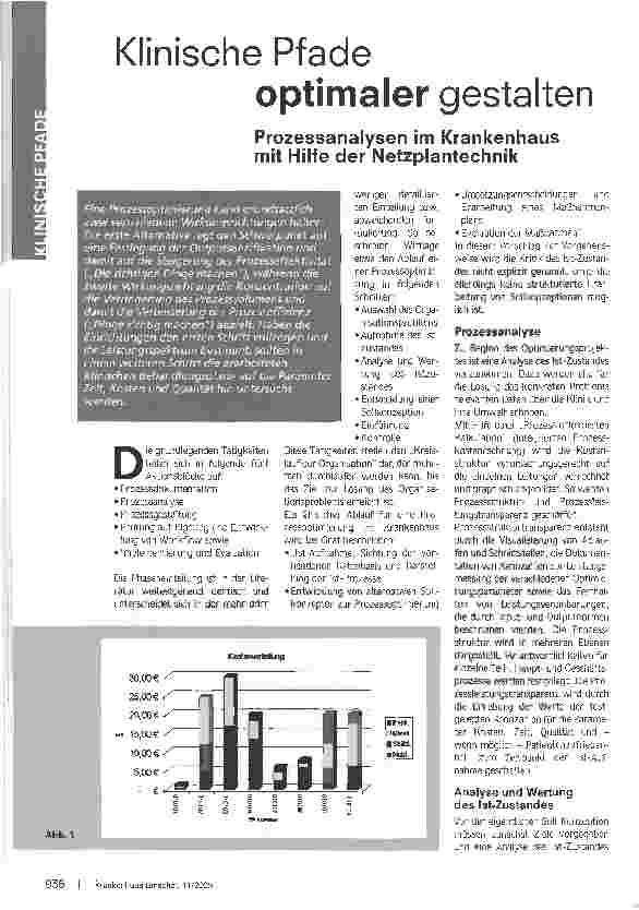 Vorschauseite 1: Klinische Pfade optimaler gestaltenProzessanalysen im Krankenhaus mit Hilfe der Netzplantechnik