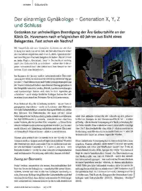Vorschauseite 1: Der einarmige Gynäkologe - Generation X, Y, Z und Schluss