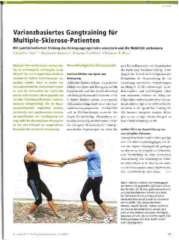 Vorschauseite 1: Varianzbasiertes Gangtraining für Multiple-Sklerose-Patienten