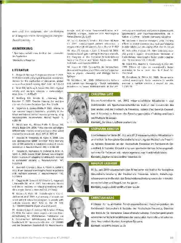 Vorschauseite 5: Varianzbasiertes Gangtraining für Multiple-Sklerose-Patienten