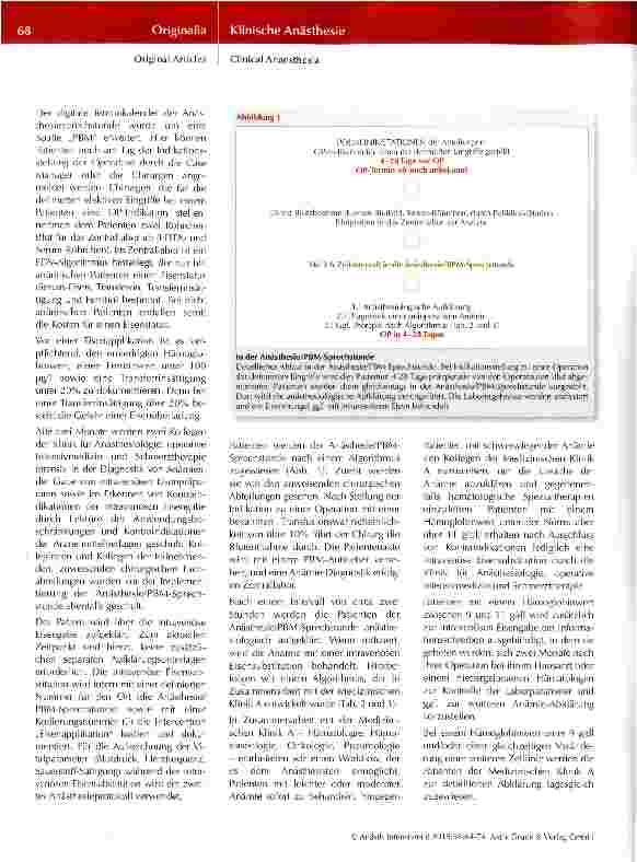 Vorschauseite 5: Patient Blood Management Umsetzung im Rahmen der Anästhesiesprechstunde