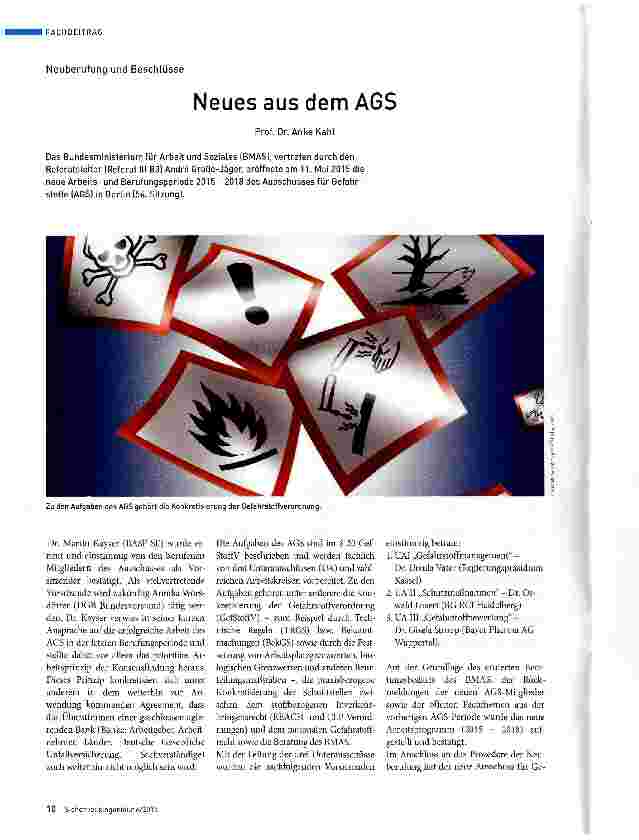 Vorschauseite 1: Neues aus dem AGS