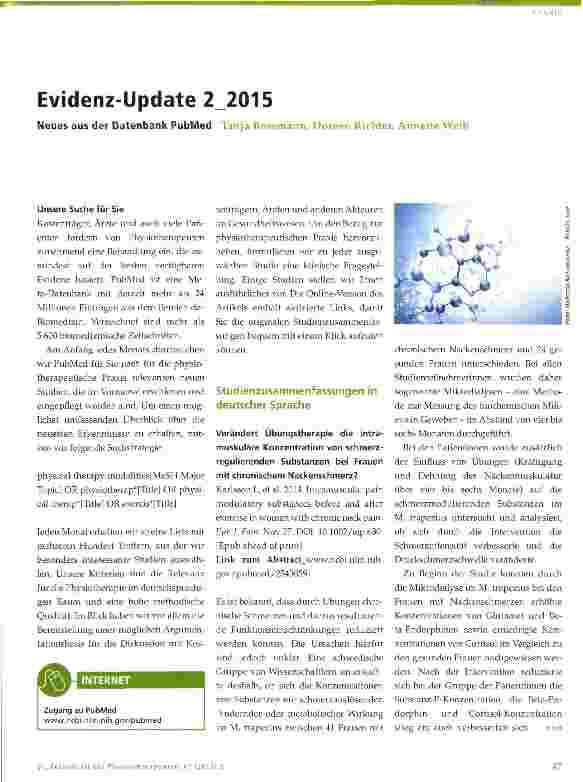 Vorschauseite 1: Evidenz-Update 2 2015