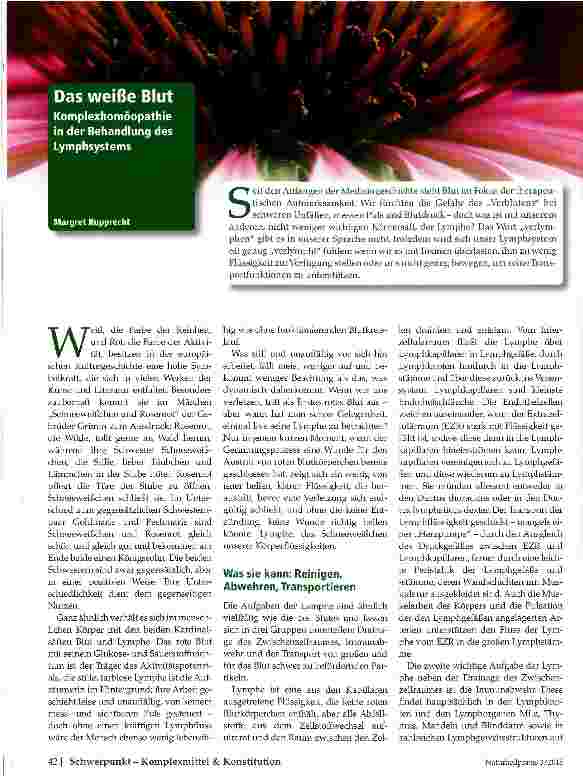 Vorschauseite 1: Das weiße Blut Komplexhomöopathie in der Behandlung des Lymphsystems