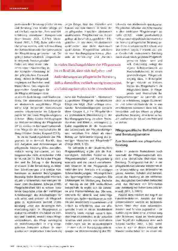 Vorschauseite 2: Gelebte Wissenszirkulation Aufbau pflegespezifischer Beratungskompetenz ii Bachelor of Nursinq