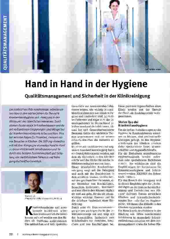 Vorschauseite 1: Hand in Hand in der Hygiene
