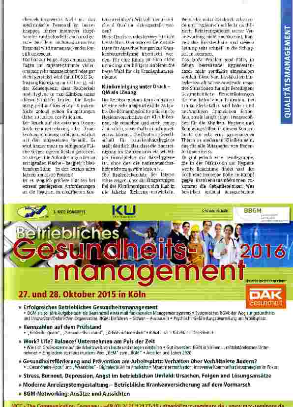 Vorschauseite 2: Hand in Hand in der Hygiene